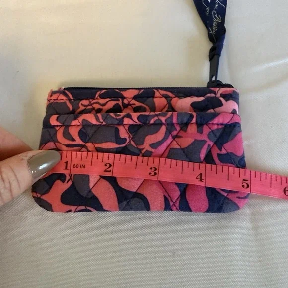 Vera Bradley Quilted Zippered Coin Purse Wallet Pouch Katalina Purple Pink - Picture 8 of 9